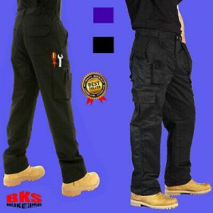 Mens Combat Cargo Work Trousers Size 30 to 54 With KNEE PAD POCKETS – By BKS